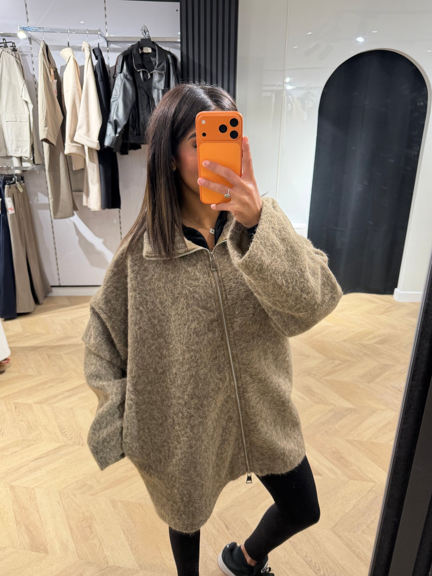 Veste taupe oversize