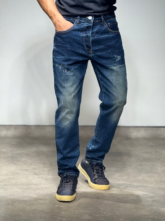 Jeans bleu délavé