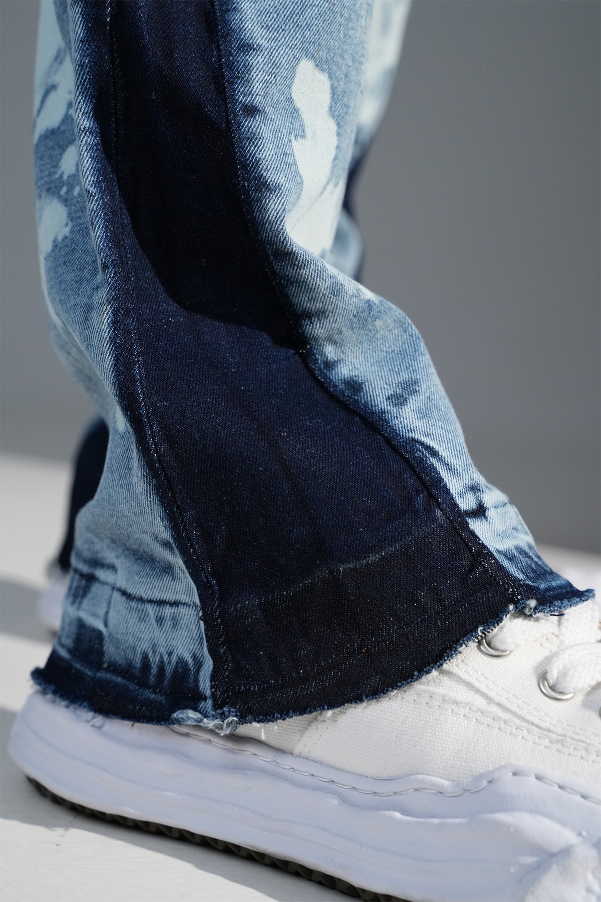 Jeans flare pocket bleu