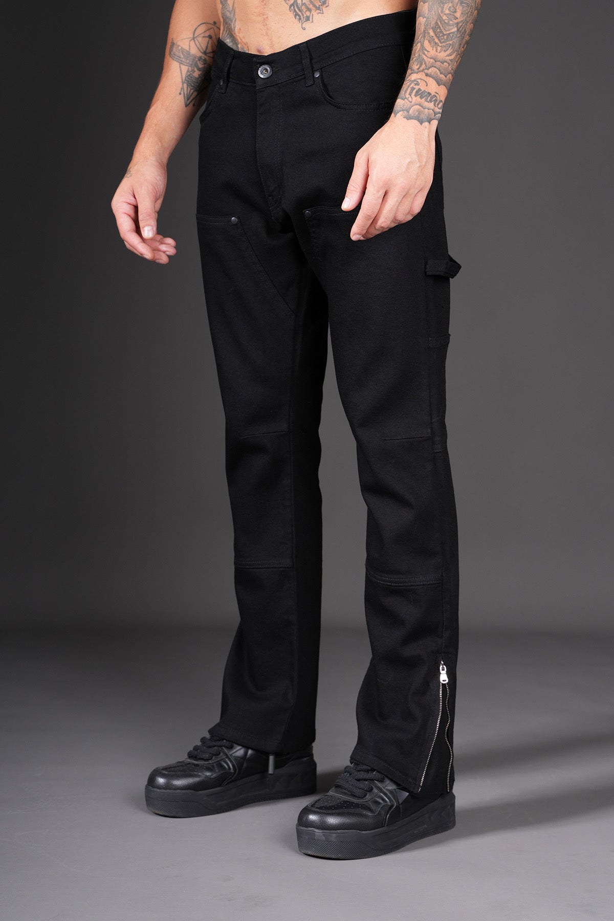 Jeans flare full black