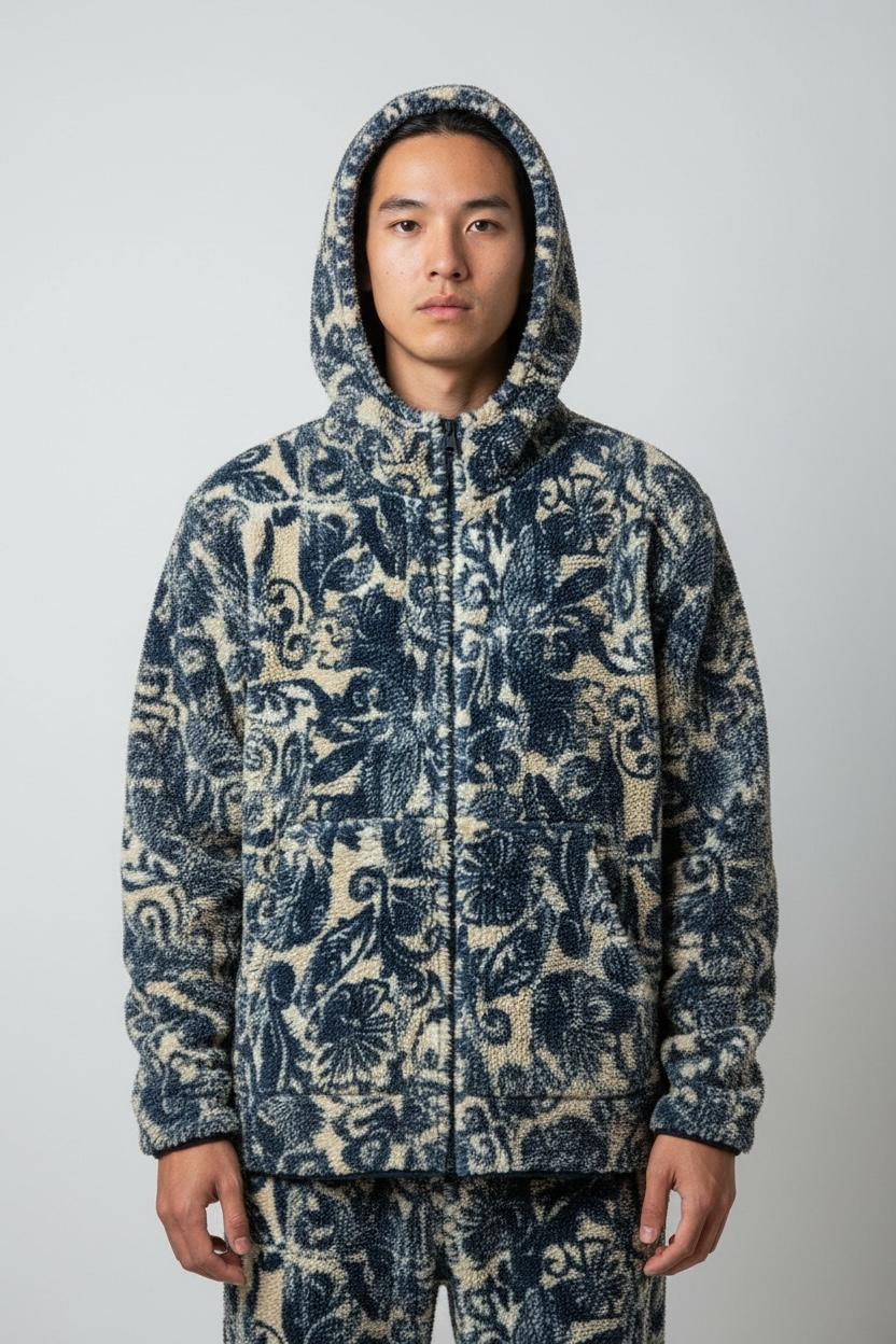 Veste polaire à fleurs