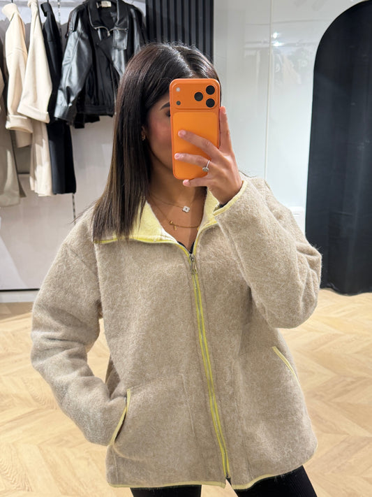 Veste moumoute crème