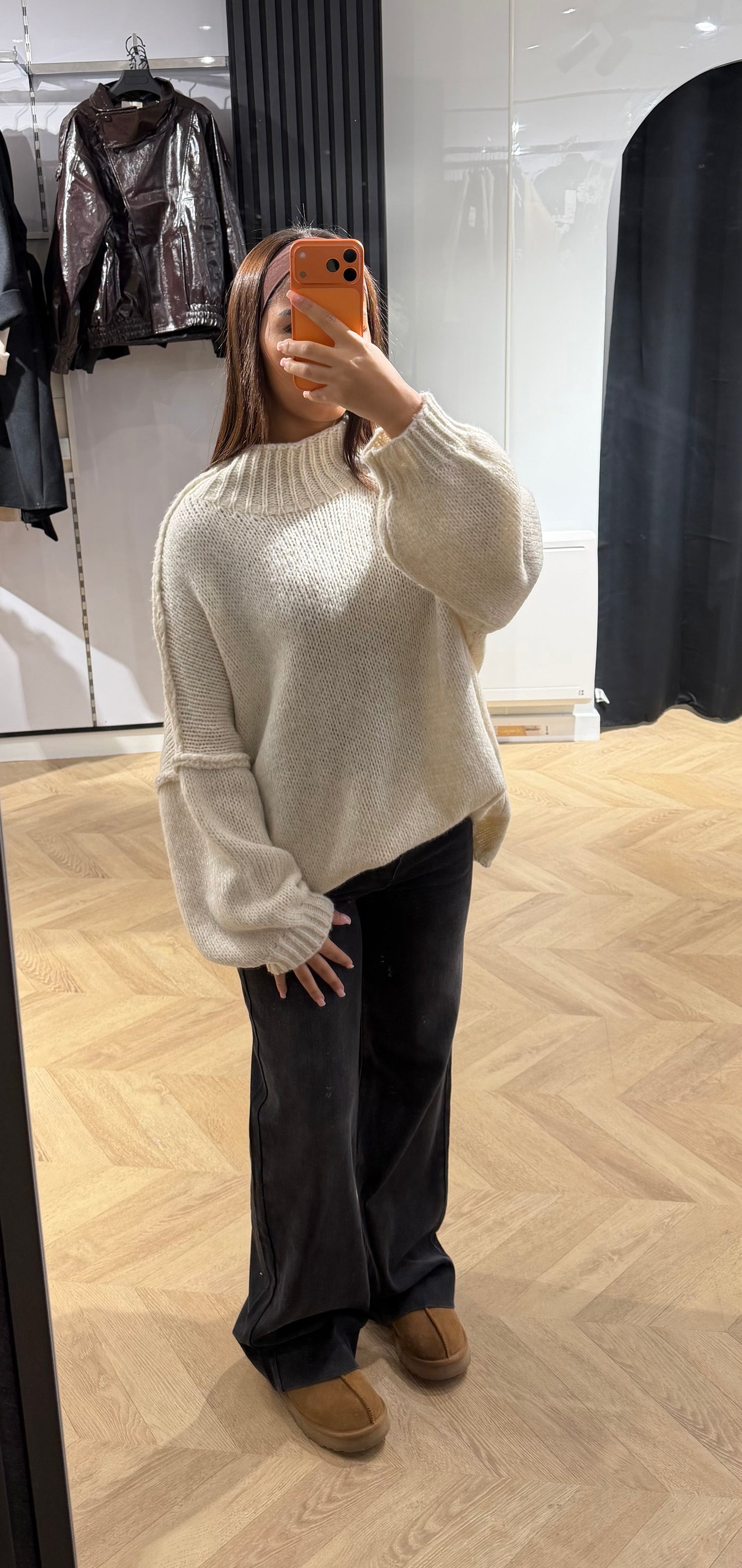 Pull laine blanc cassé