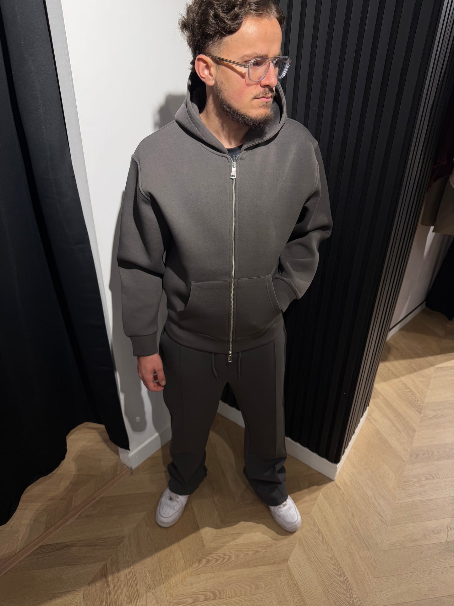 Ensemble London gris anthracite