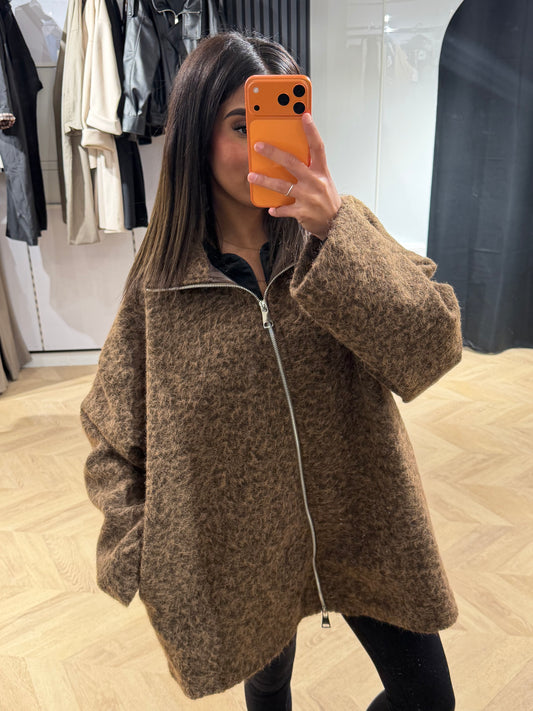 Veste chocolat oversize