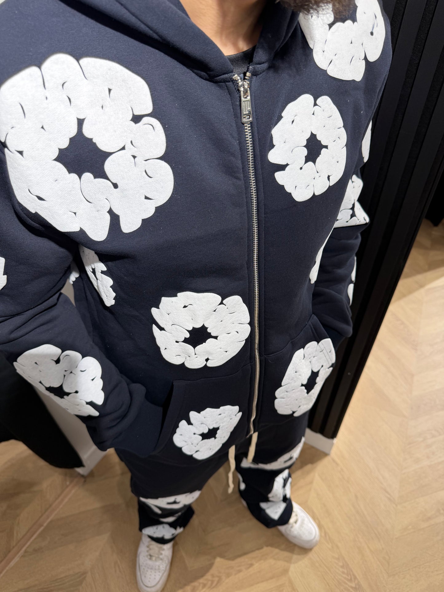 Ensemble flowers bleu marine