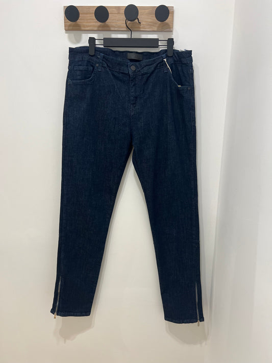 Jeans bleu zippé