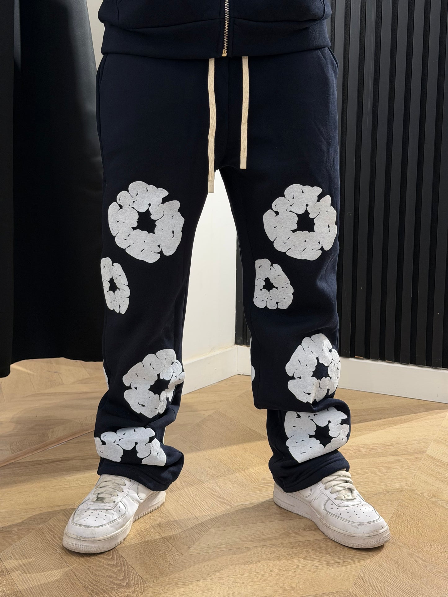 Ensemble flowers bleu marine