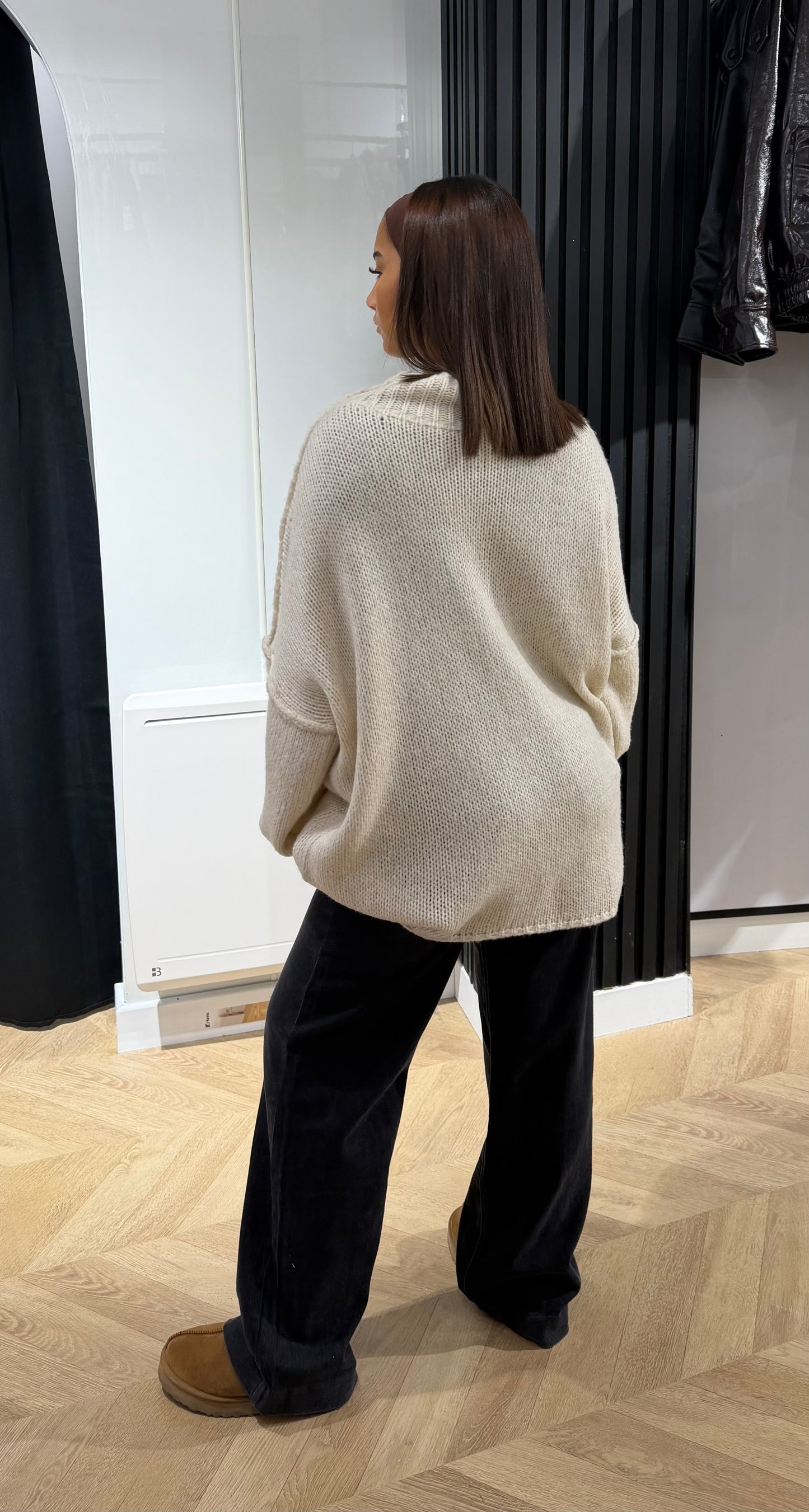 Pull laine blanc cassé