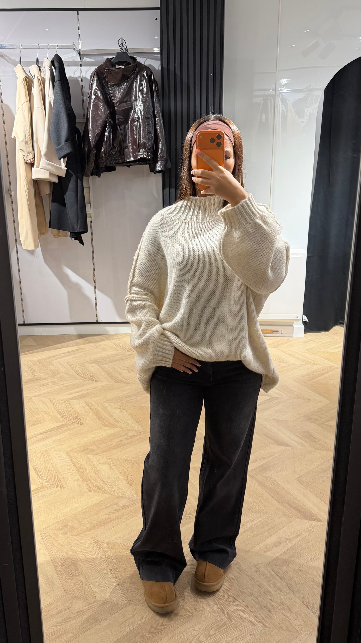 Pull laine blanc cassé