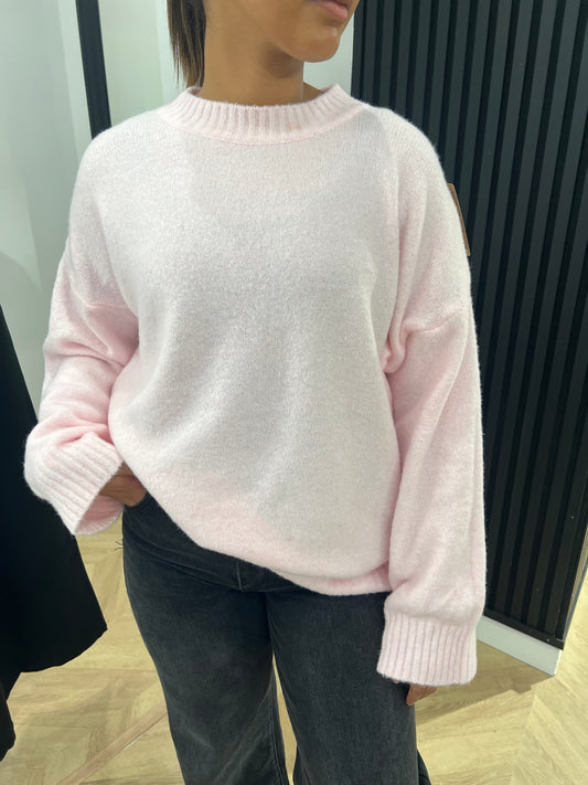 Pull en laine rose