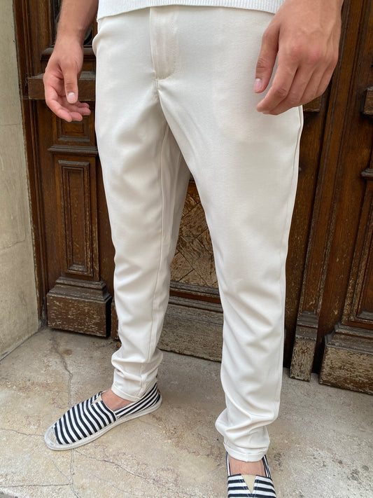 Pantalon à pince blanc