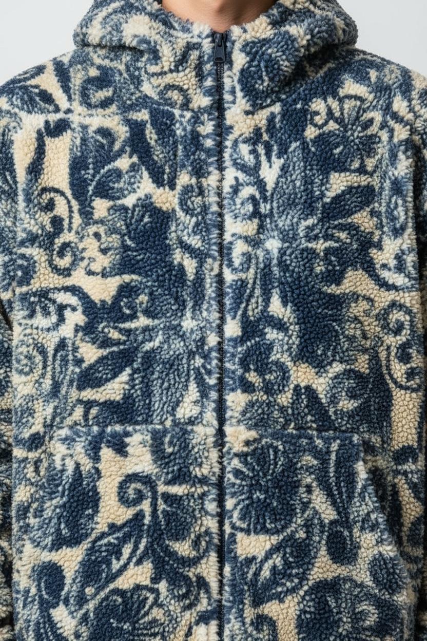 Veste polaire à fleurs