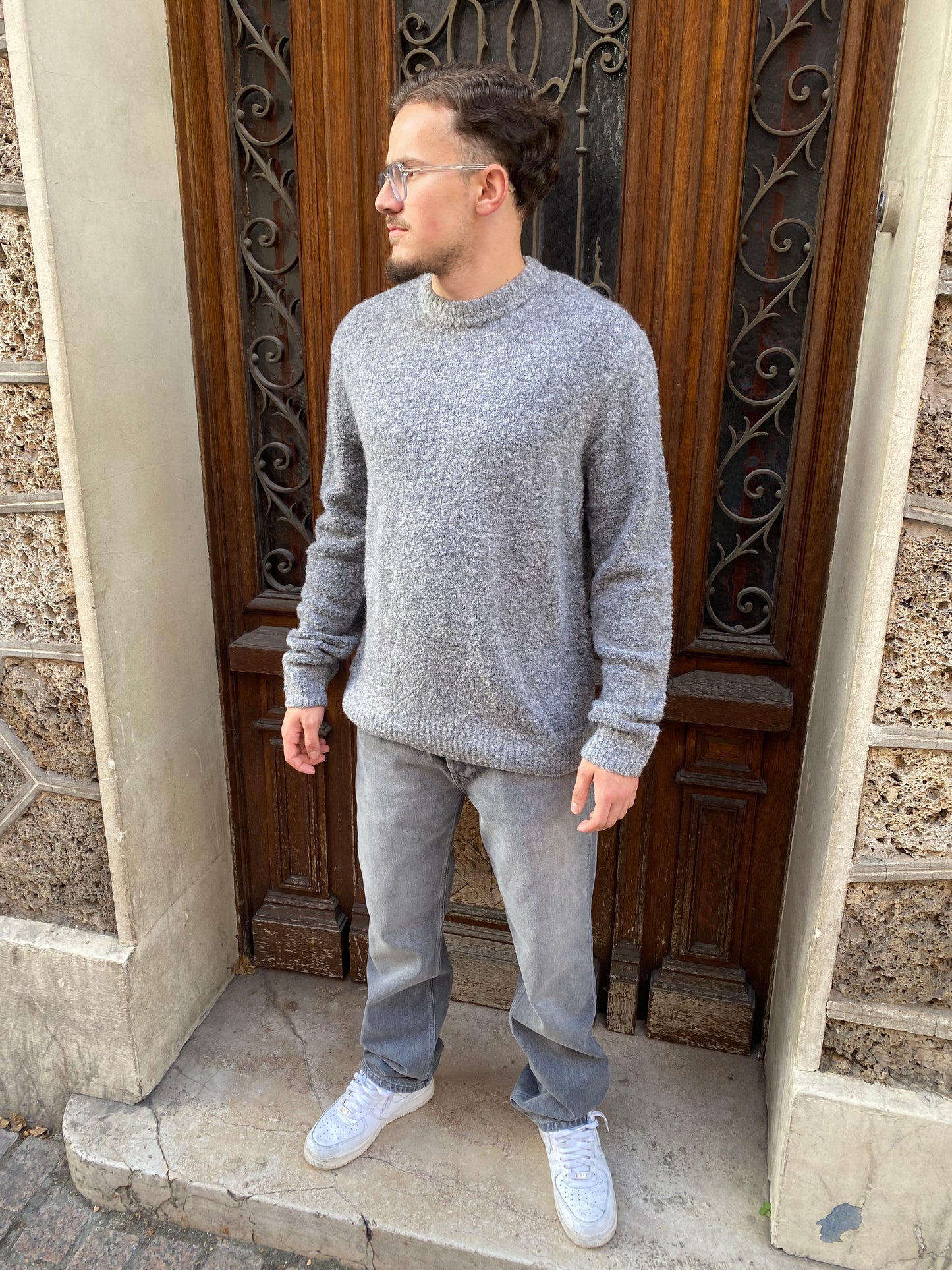 Pull en laine gris