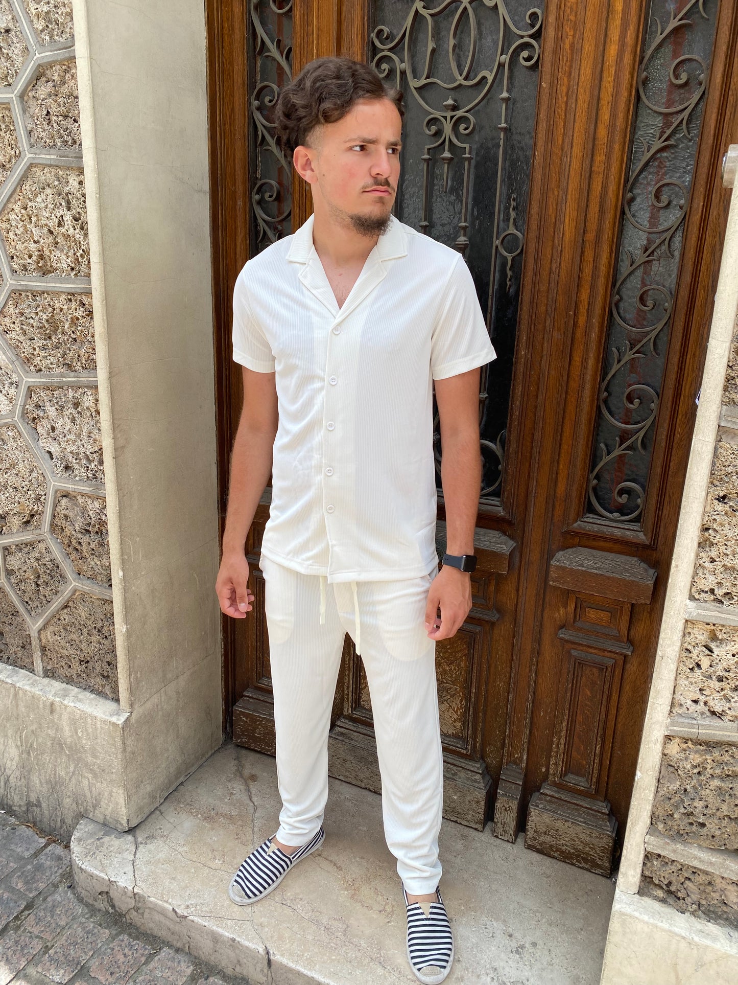 Ensemble plissé blanc