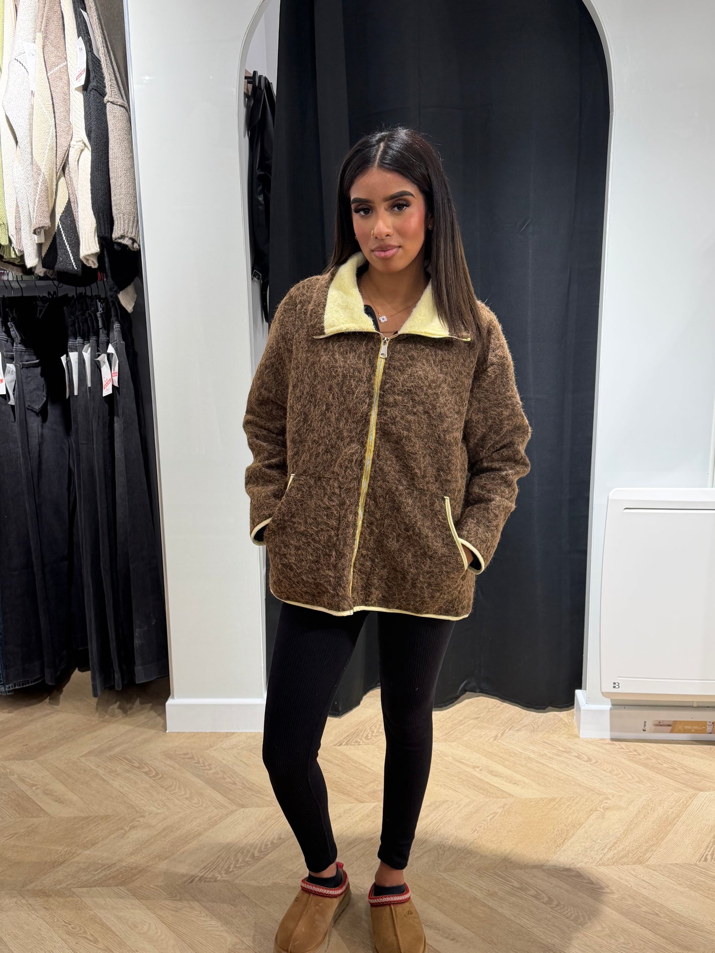 Veste moumoute chocolat