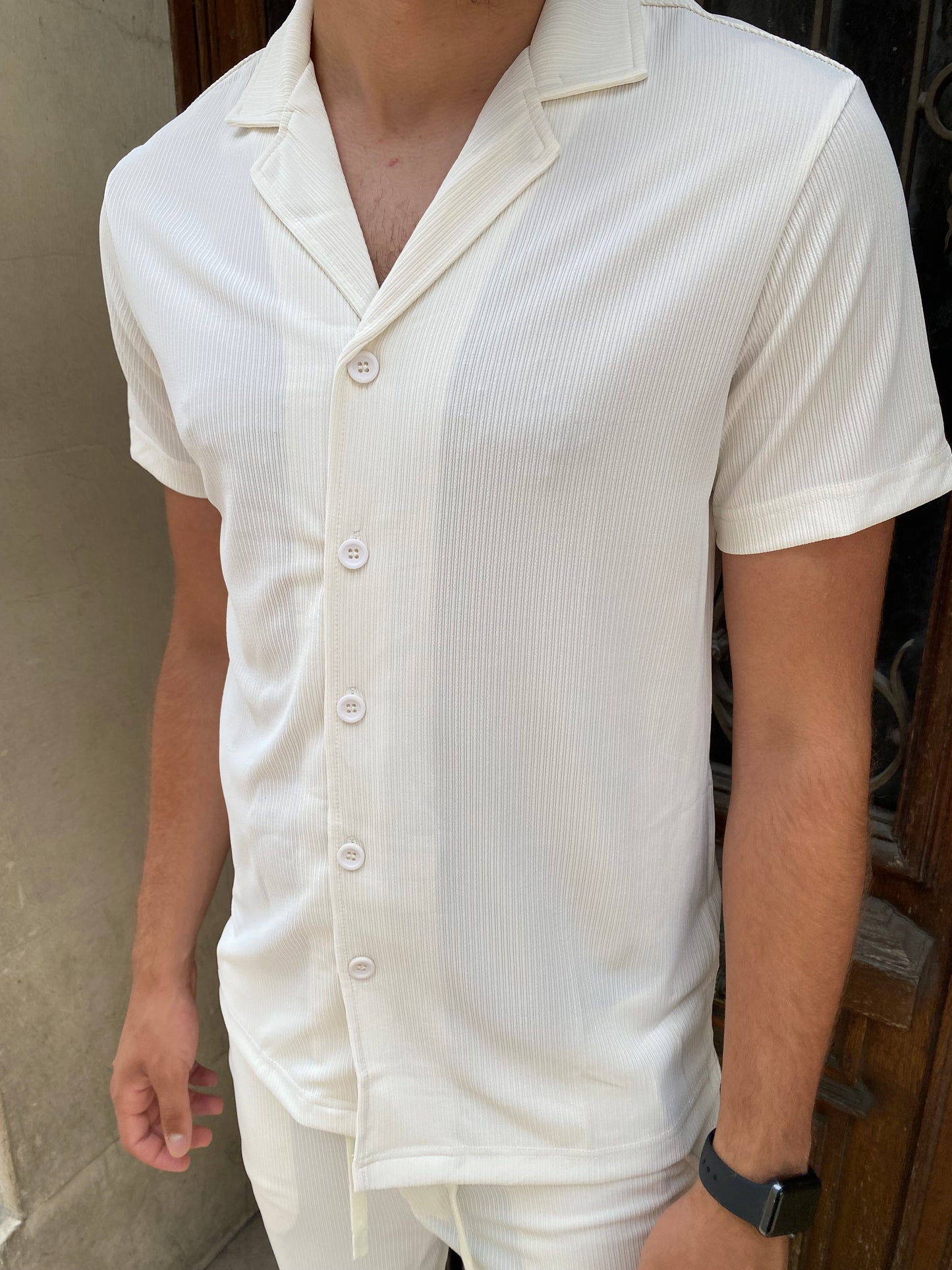 Ensemble plissé blanc