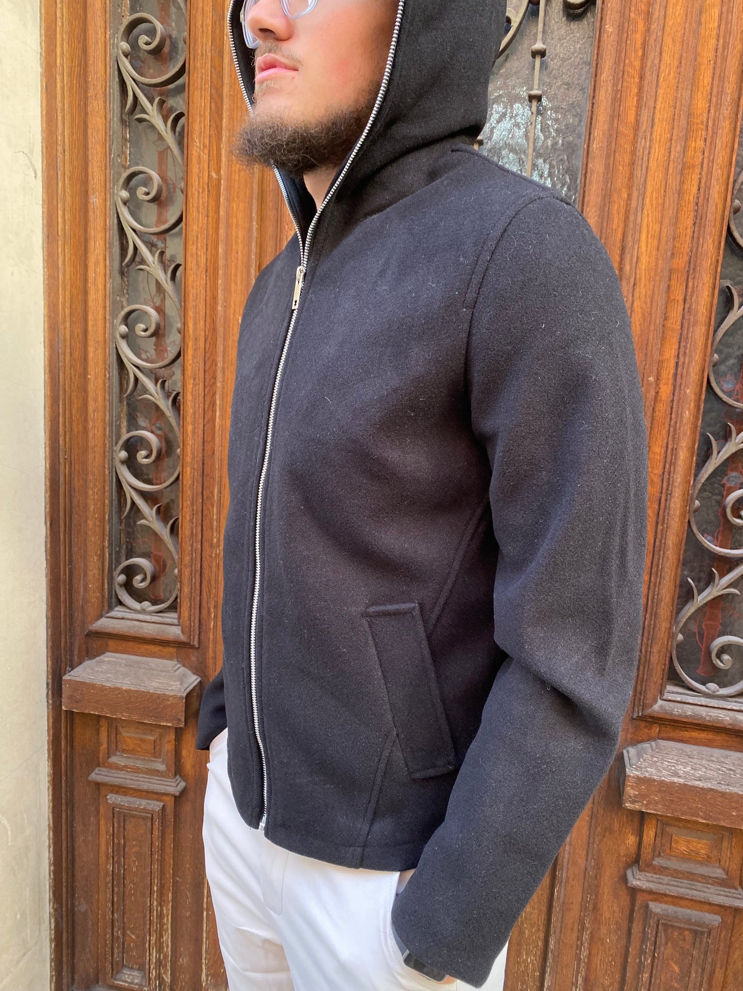 Gilet noir à long zip