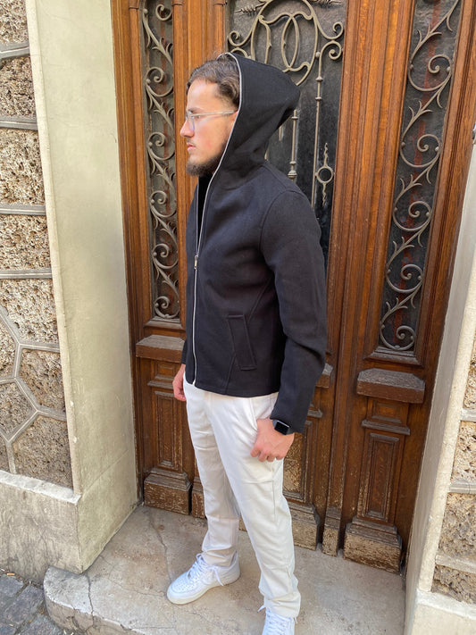 Gilet noir à long zip