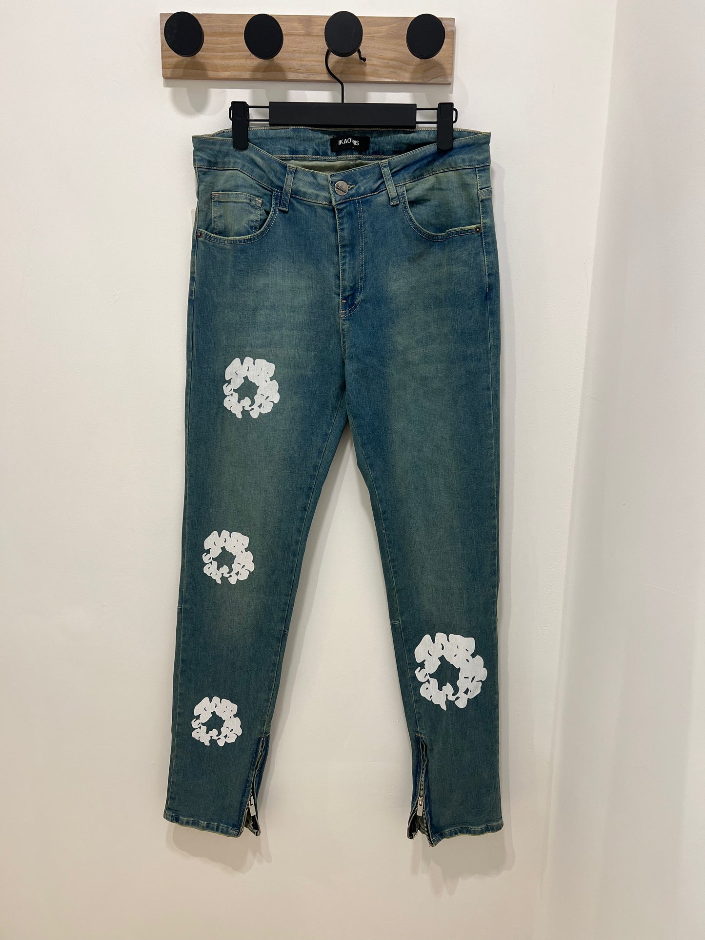 Jeans bleu flower