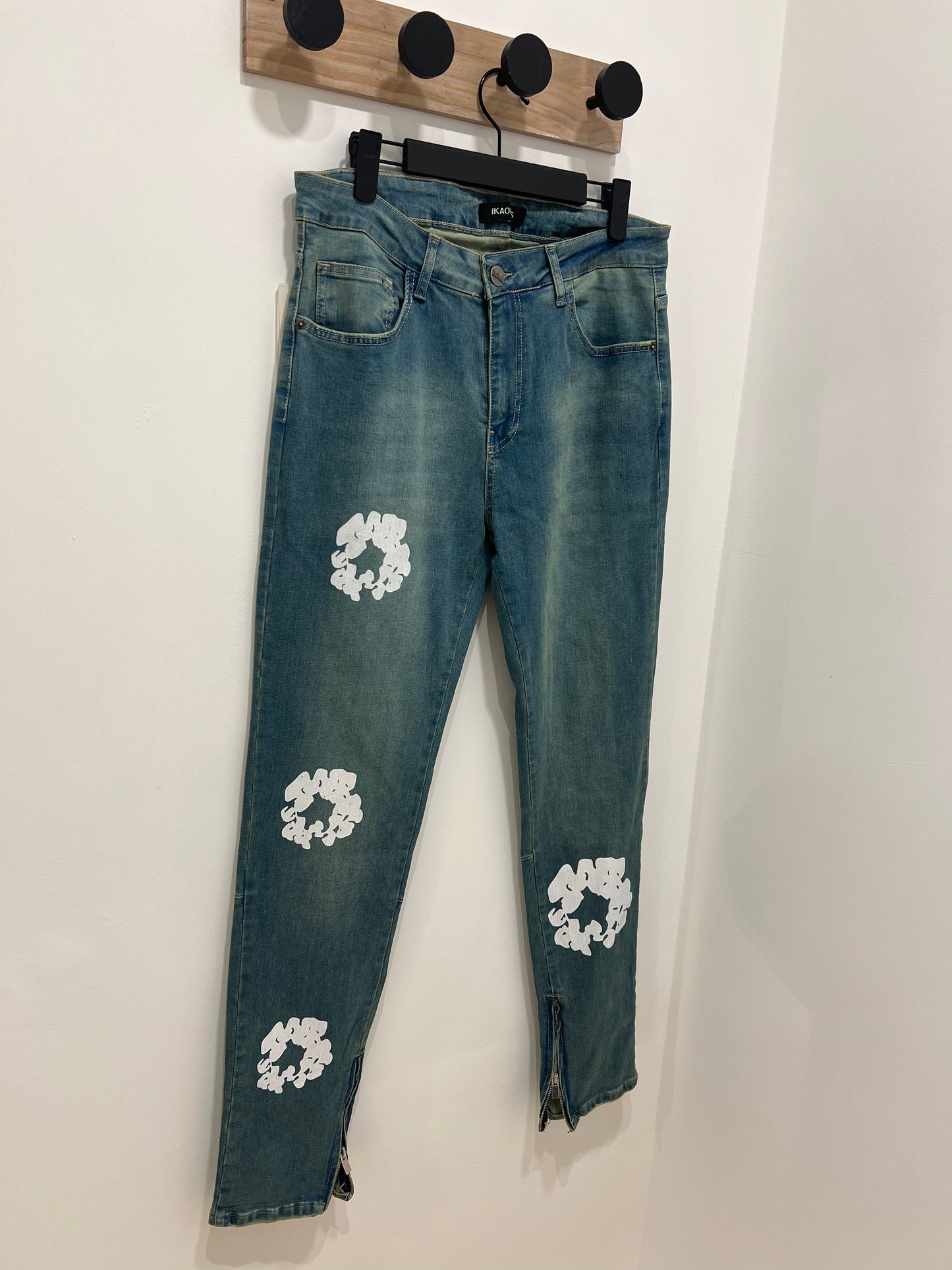 Jeans bleu flower