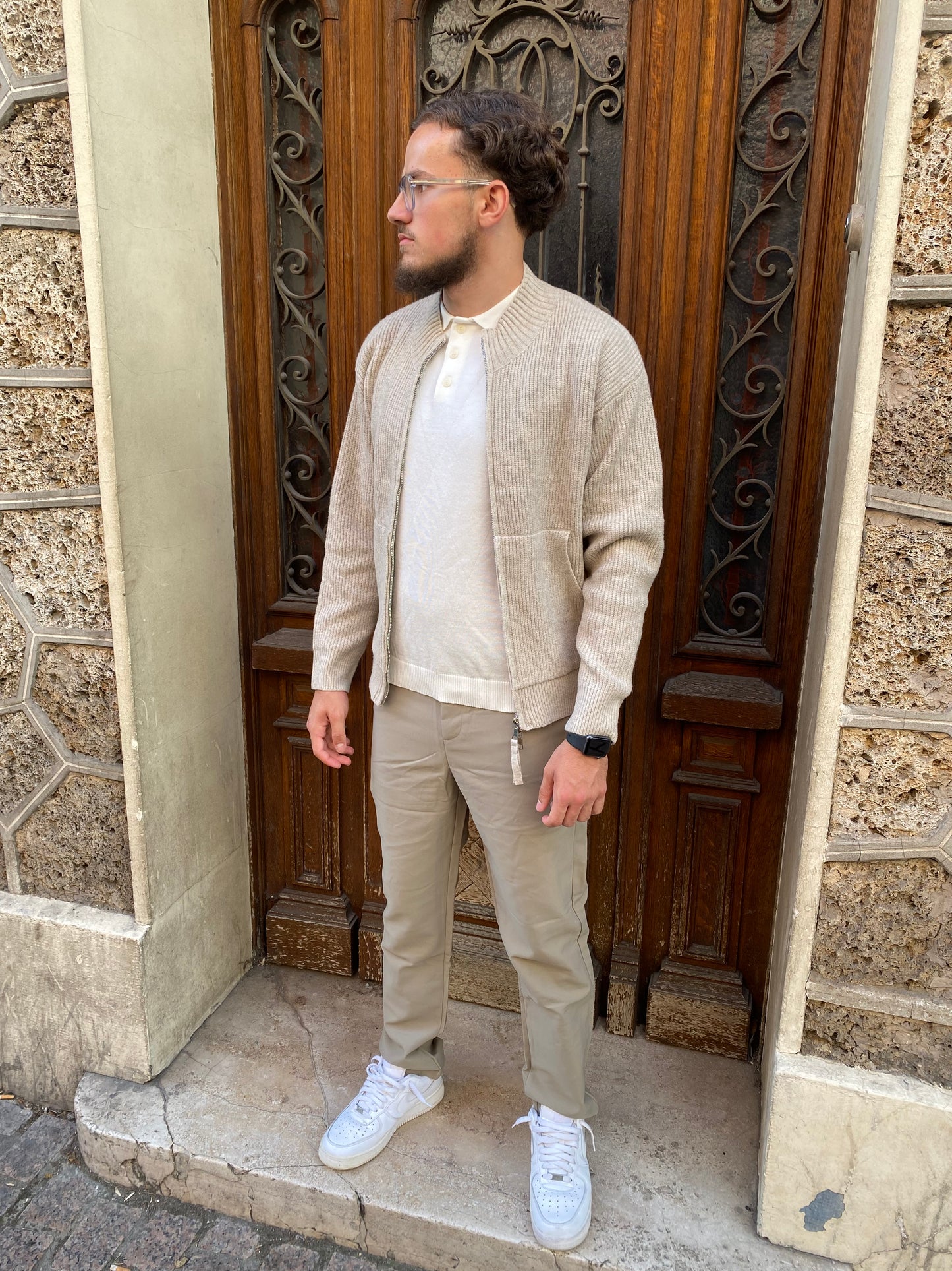 Veste en laine beige