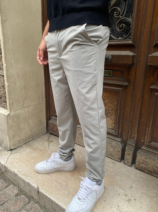 Pantalon à pince gris clair