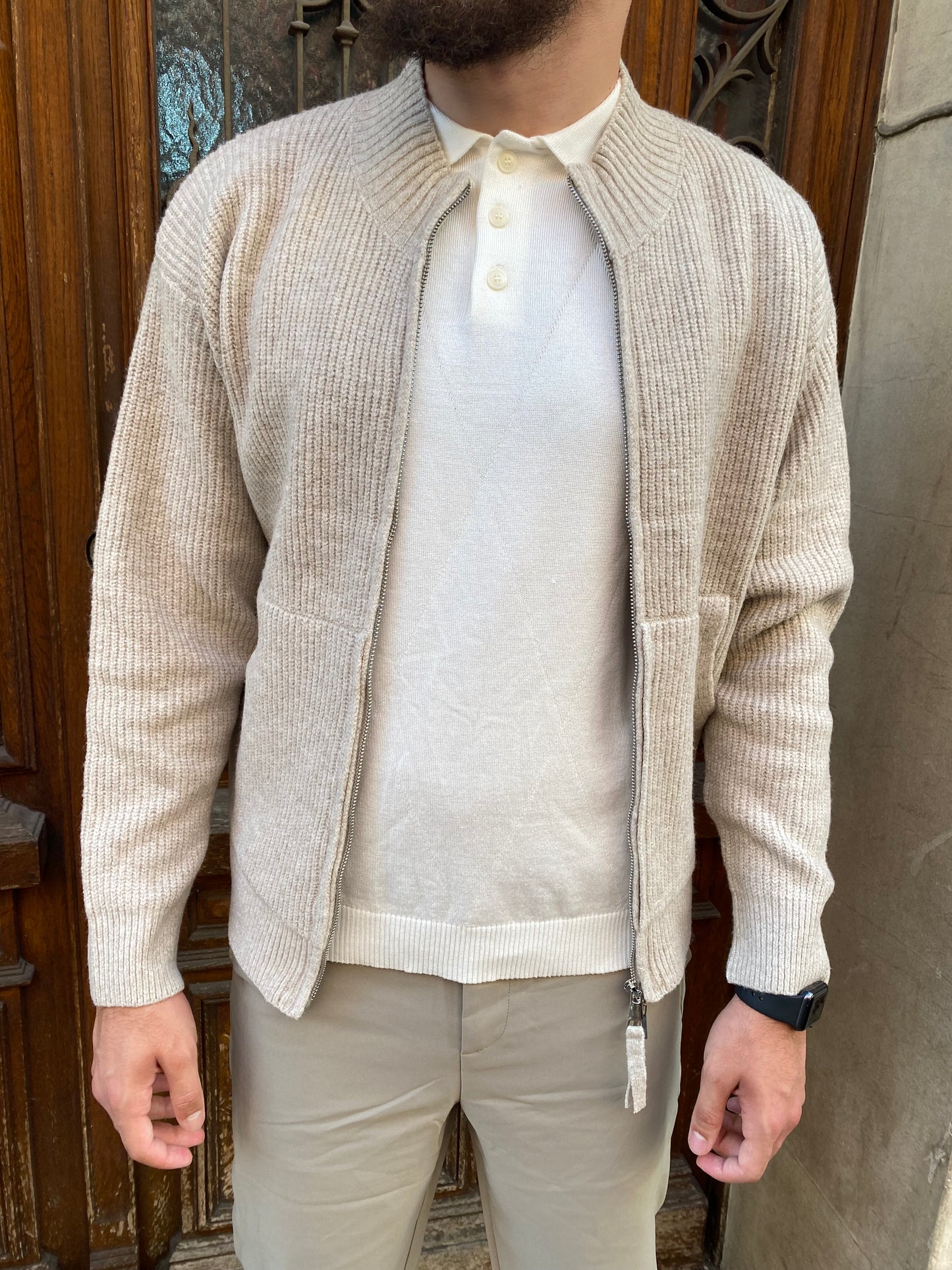 Veste en laine beige