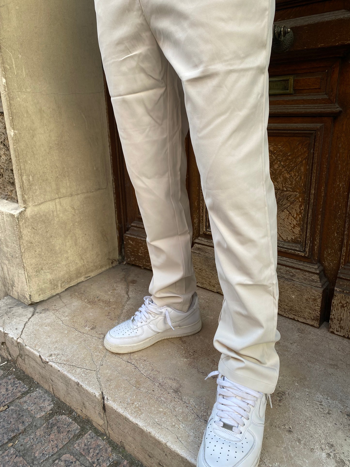 Pantalon à pince beige