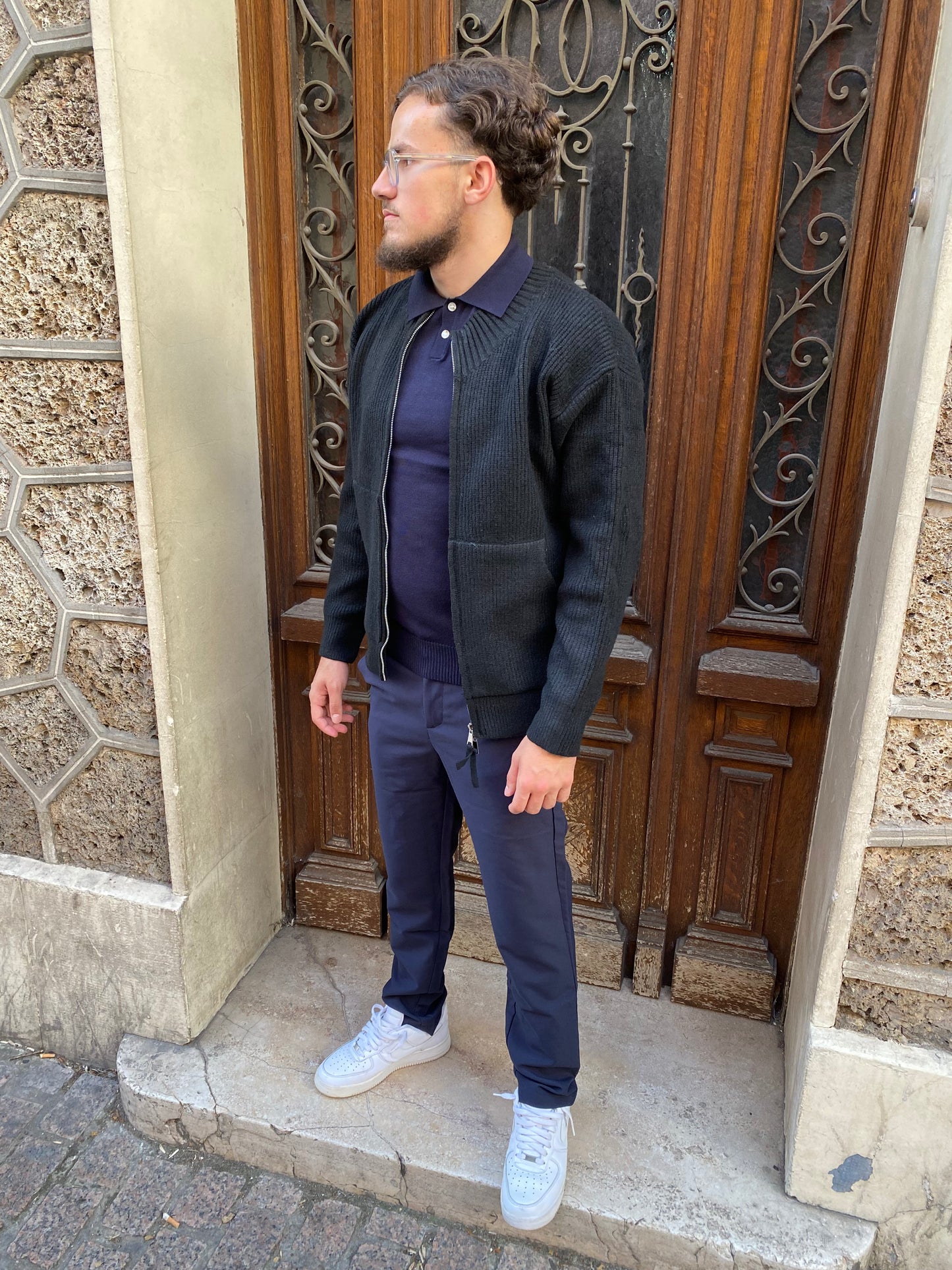 Pantalon à pince bleu nuit