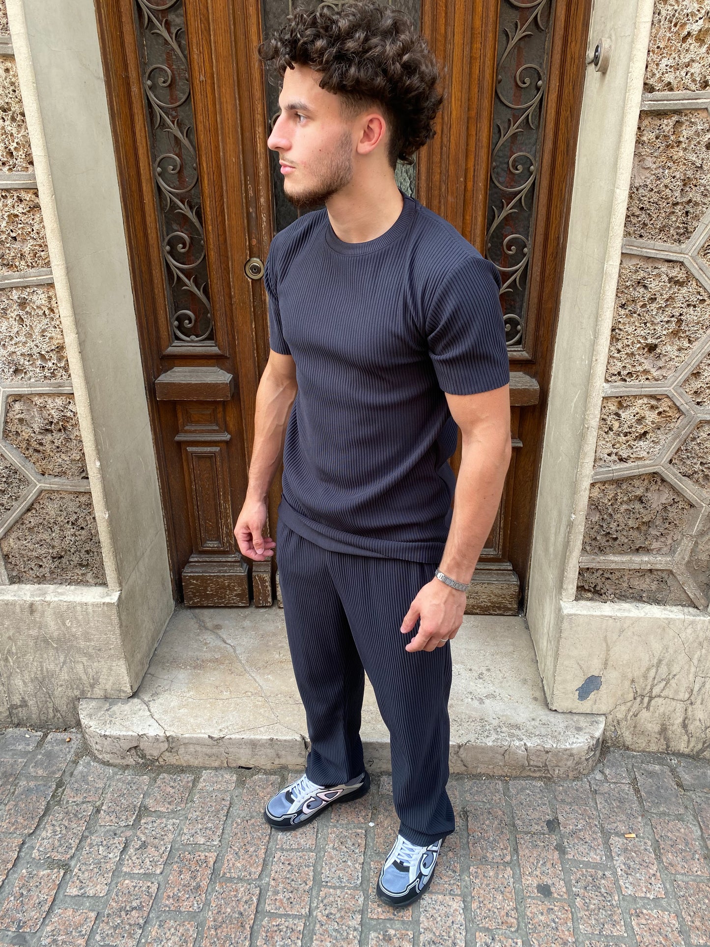 Ensemble plissé anthracite