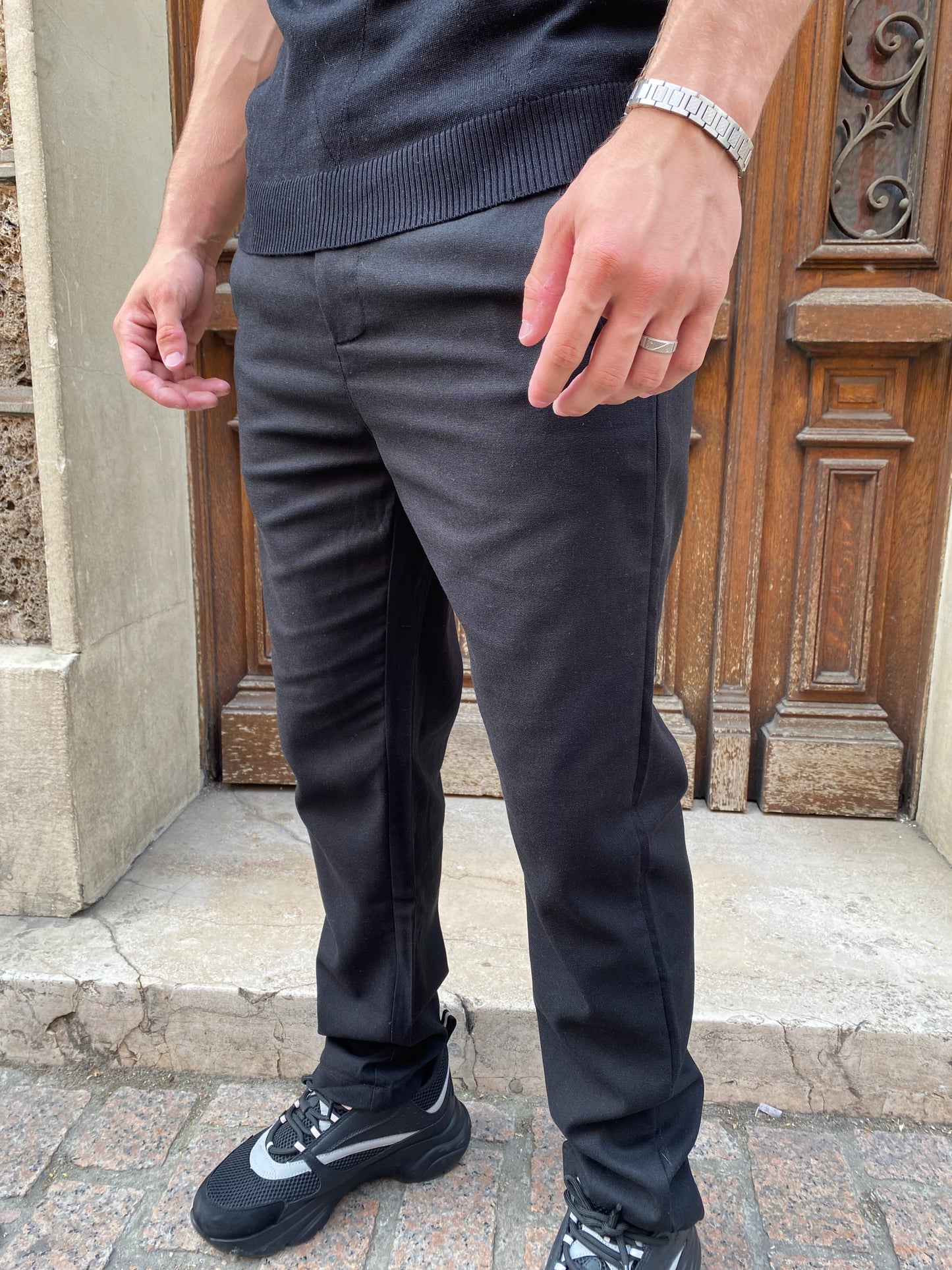 Pantalon en Lin noir
