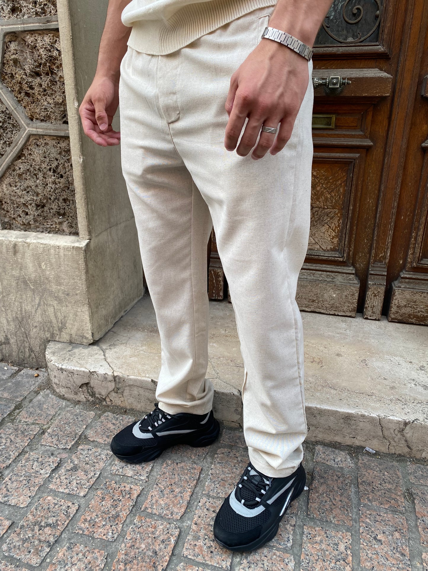 Pantalon en Lin beige