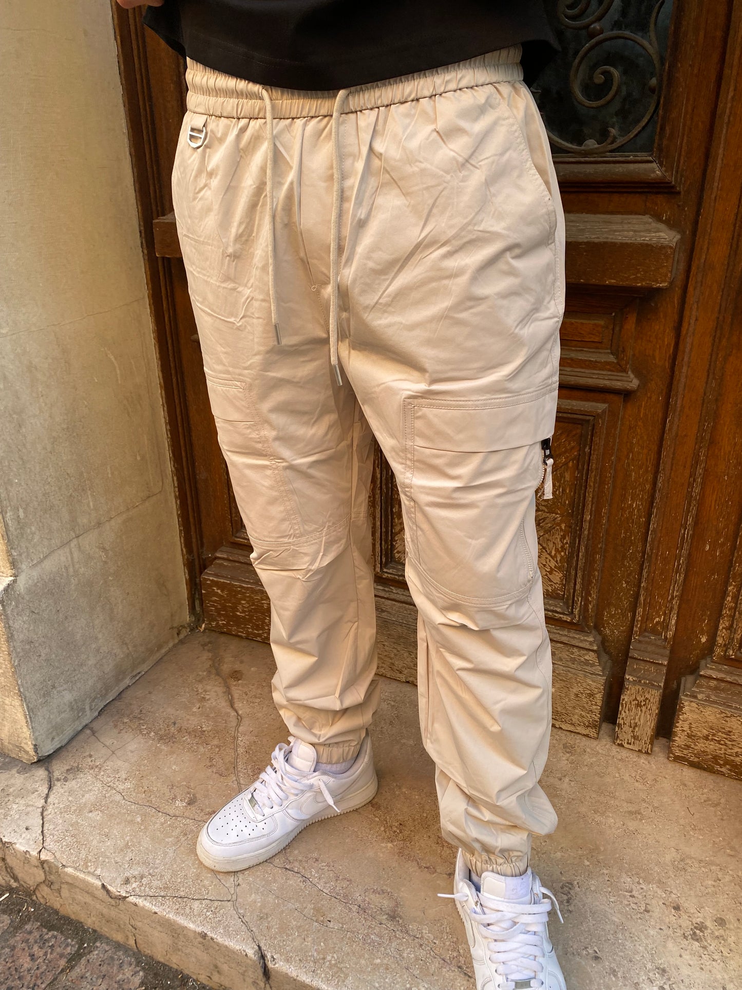 Pantalon cargo beige